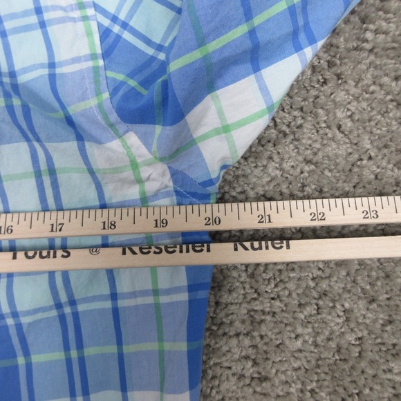 Vineyard Vines Shirt Mens Small Blue Plaid Slim Fit Whale Cotton Logo Button Up - Picture 7 of 8